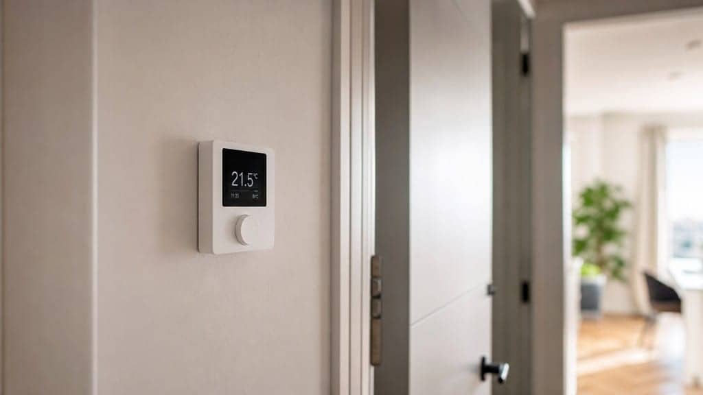 Termostato digital de pared en vivienda reformada