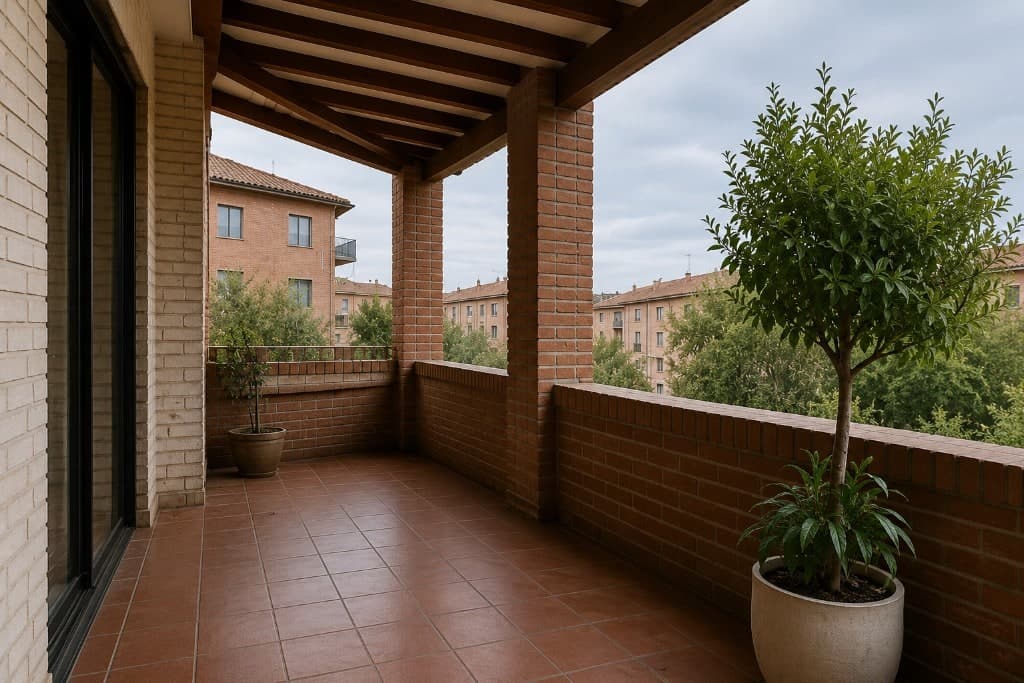 Antes: Terraza de piso: de vacía a lounge iluminado
